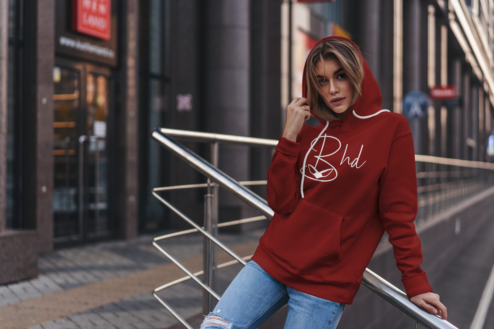 Hoodie signature BHD, rouge