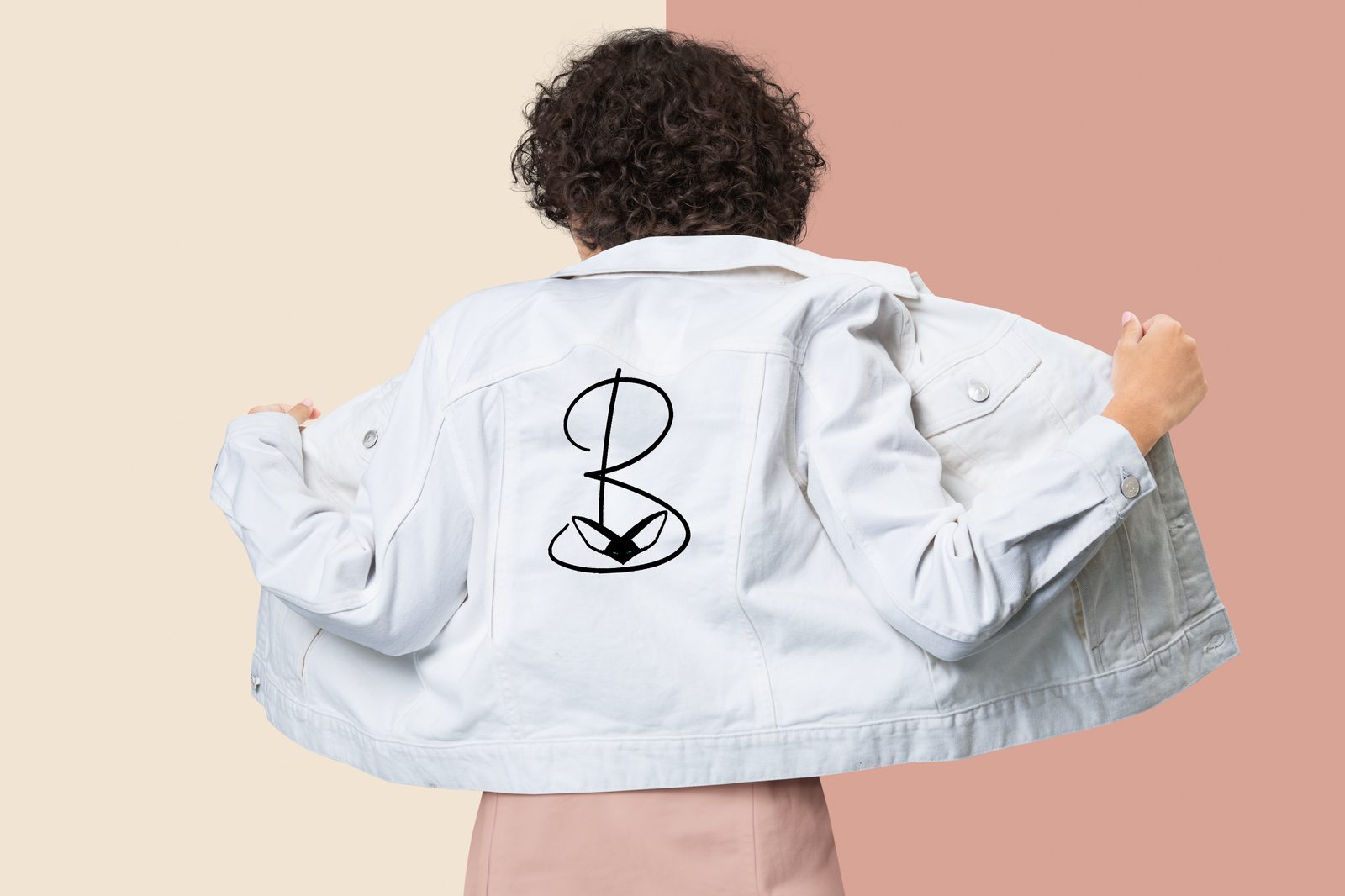 Veste en jean femme BHD, blanc cassé