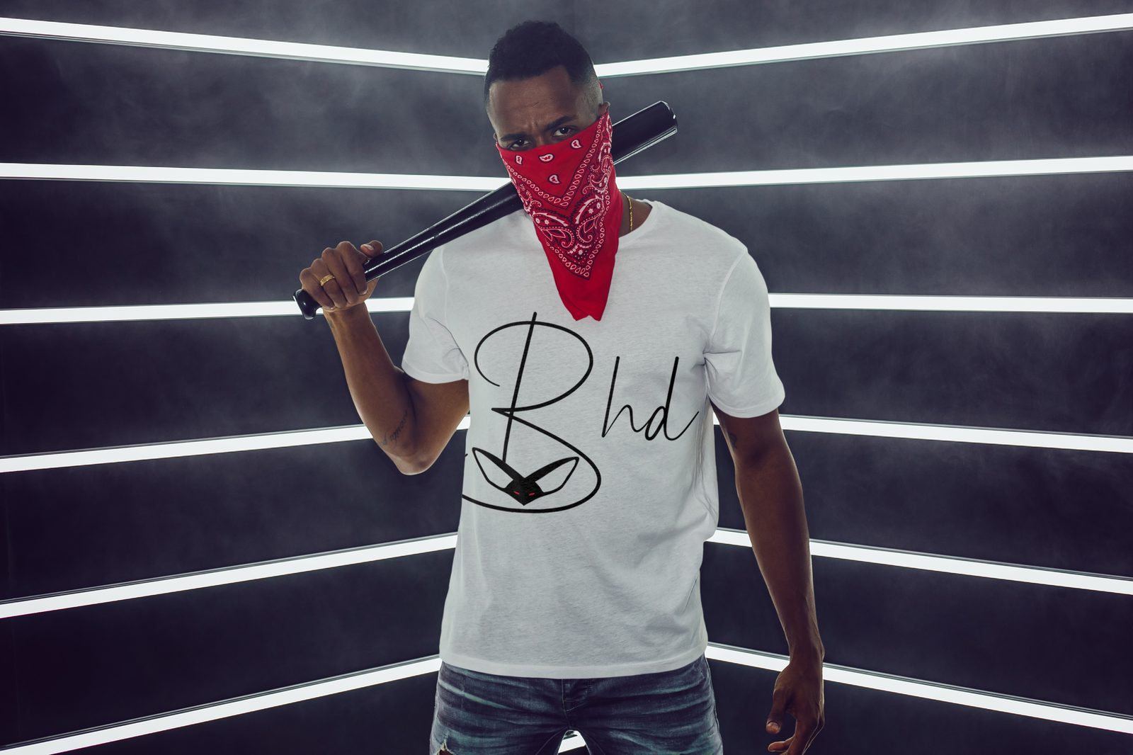T-shirt signature homme BHD, blanc
